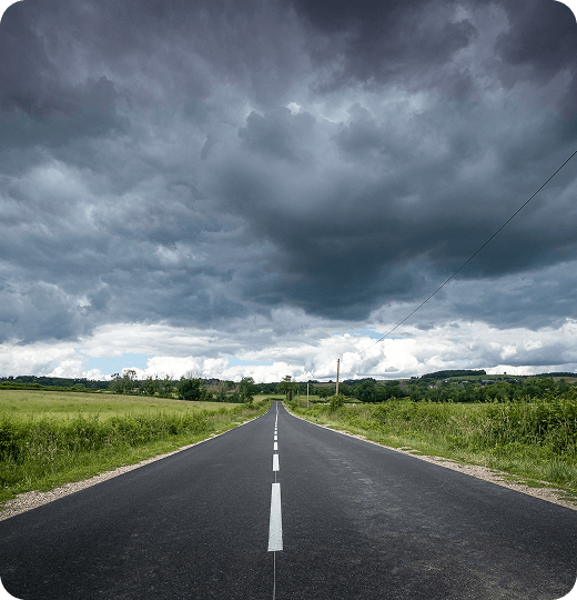 Stormy road